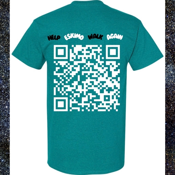 Help Eskimo Walk Again Unisex Gray Graphic Tee Front And Back Print - Picture 3 of 8